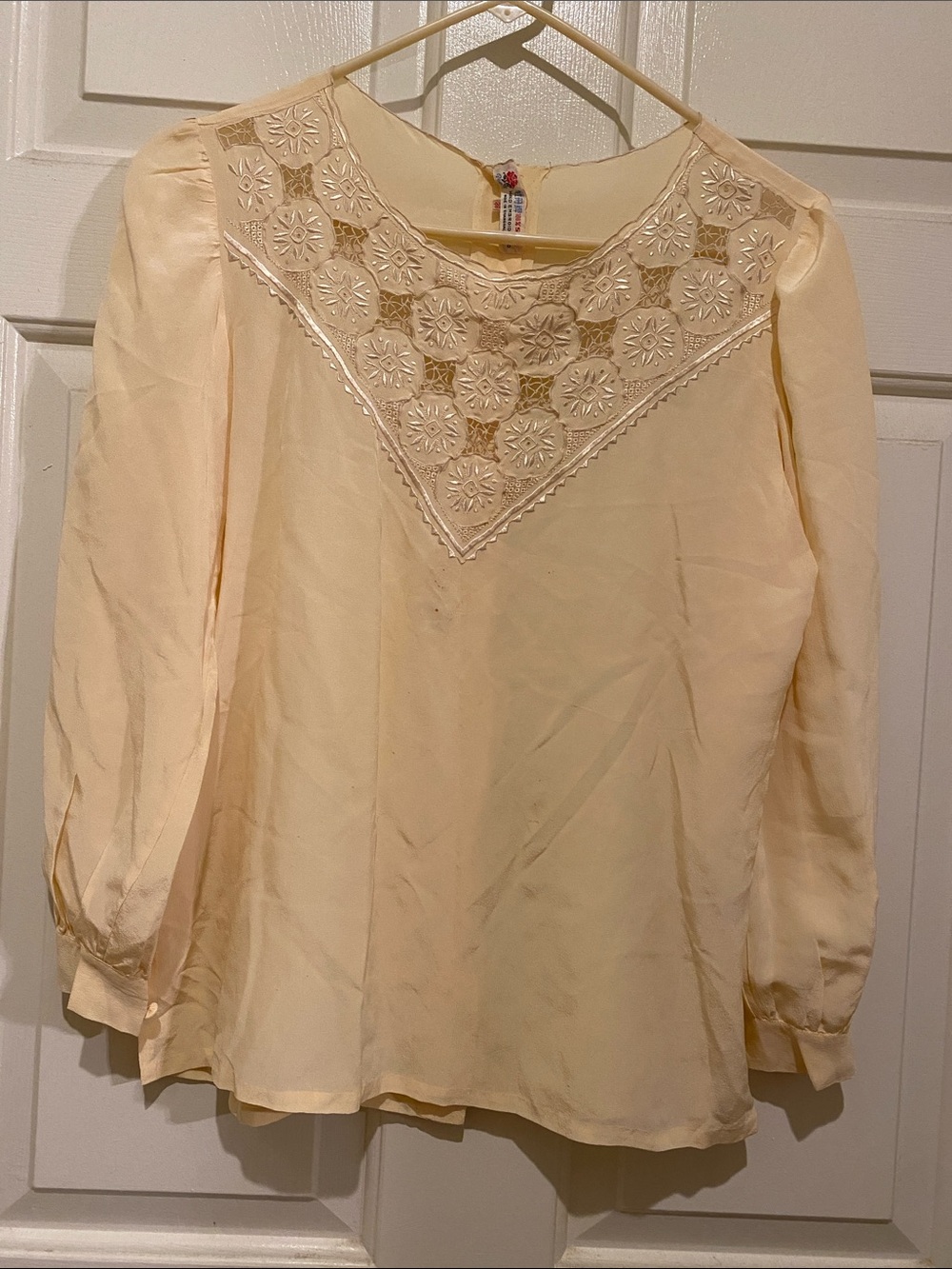 Women's Embroidered Cream Blouse